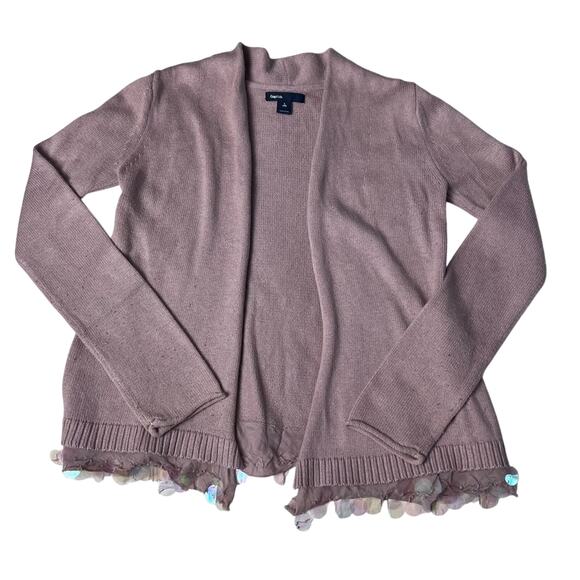 Gap Big Kid Embellished Girls Open Front Cardigan Sz L - Picture 1 of 10